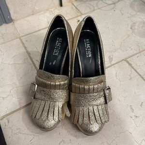 Kenneth Cole reaction Womens Block Heel Gold Size 8